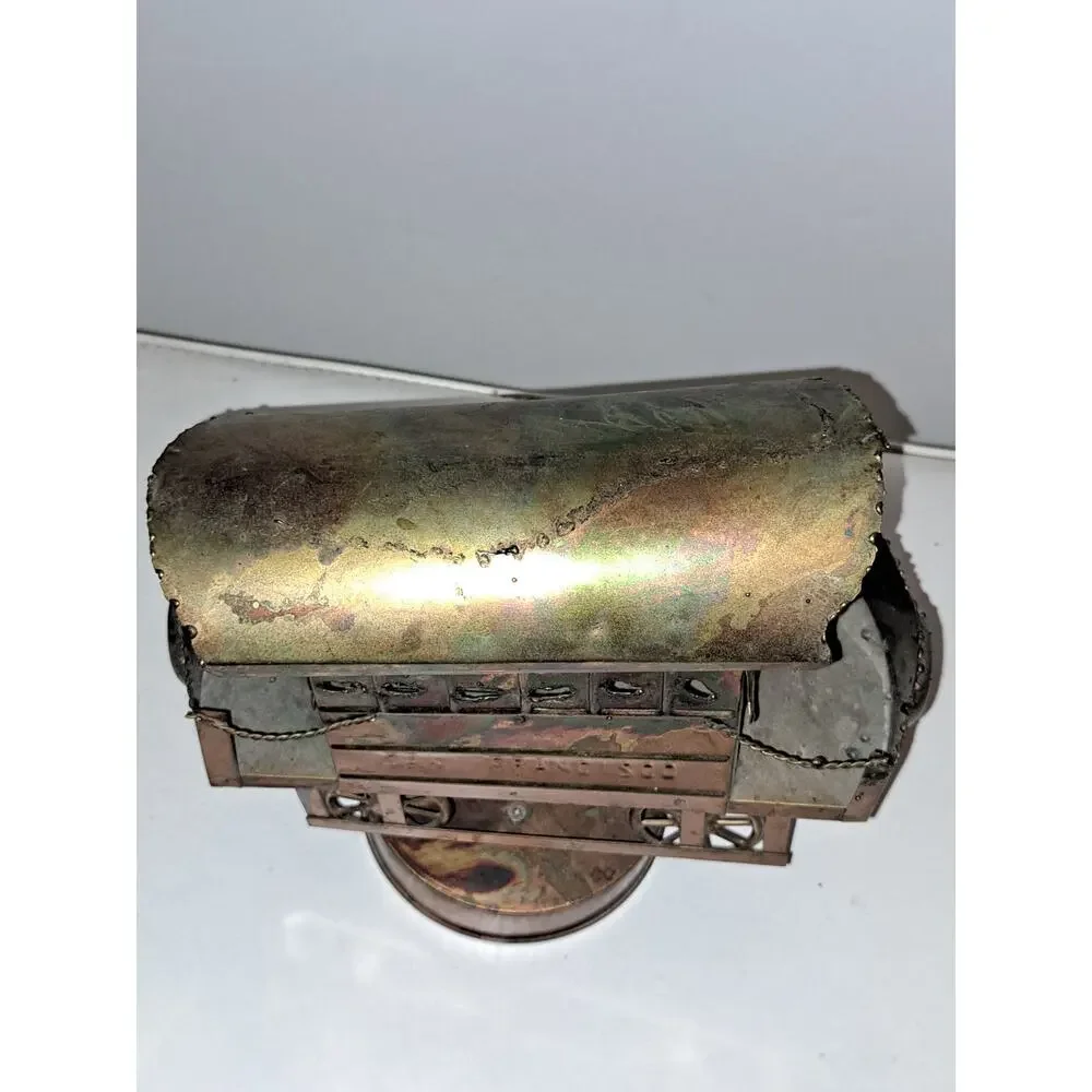 Retro Copper San Francisco California Trolly Cart Music Box